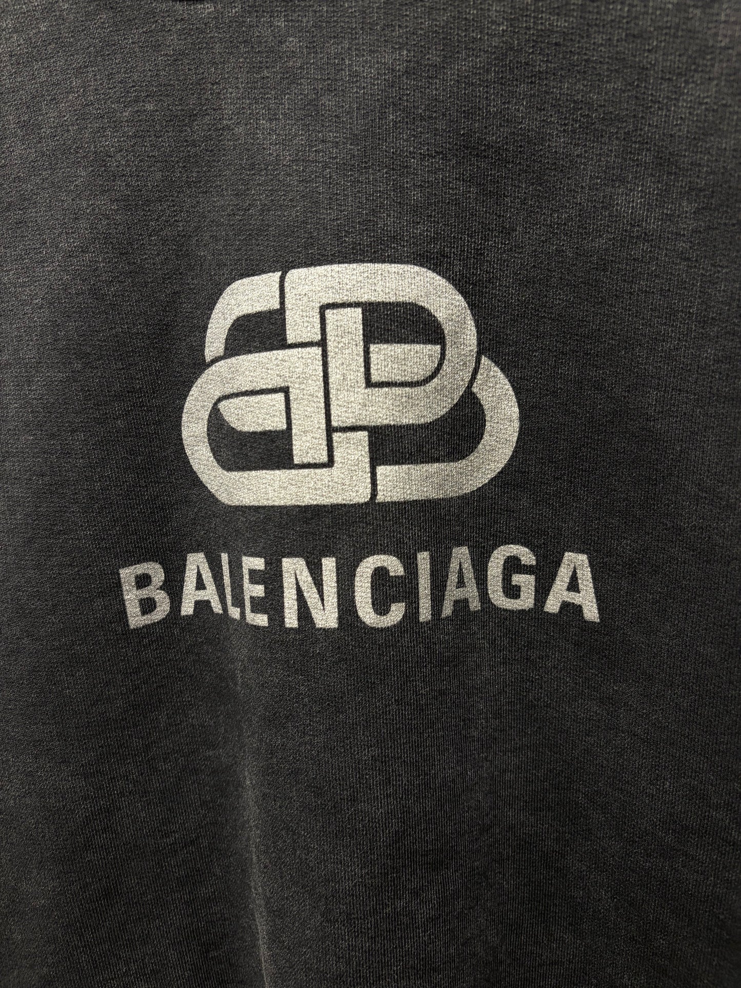 2019 Balenciaga Black/Silver ‘BB Crest Logo’ Pullover Sweatshirt