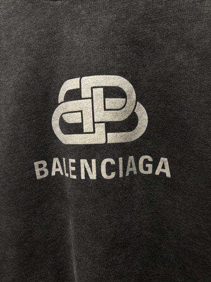 2019 Balenciaga Black/Silver ‘BB Crest Logo’ Pullover Sweatshirt