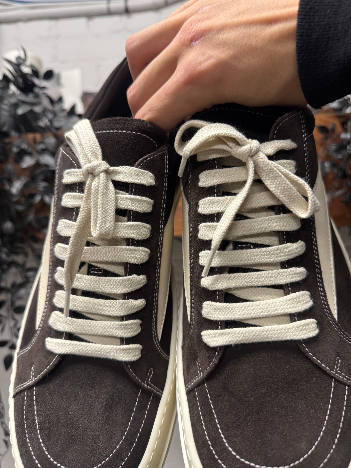 Rick Owens Mainline Brown Suede ‘Vans’ Low Top Sneakers