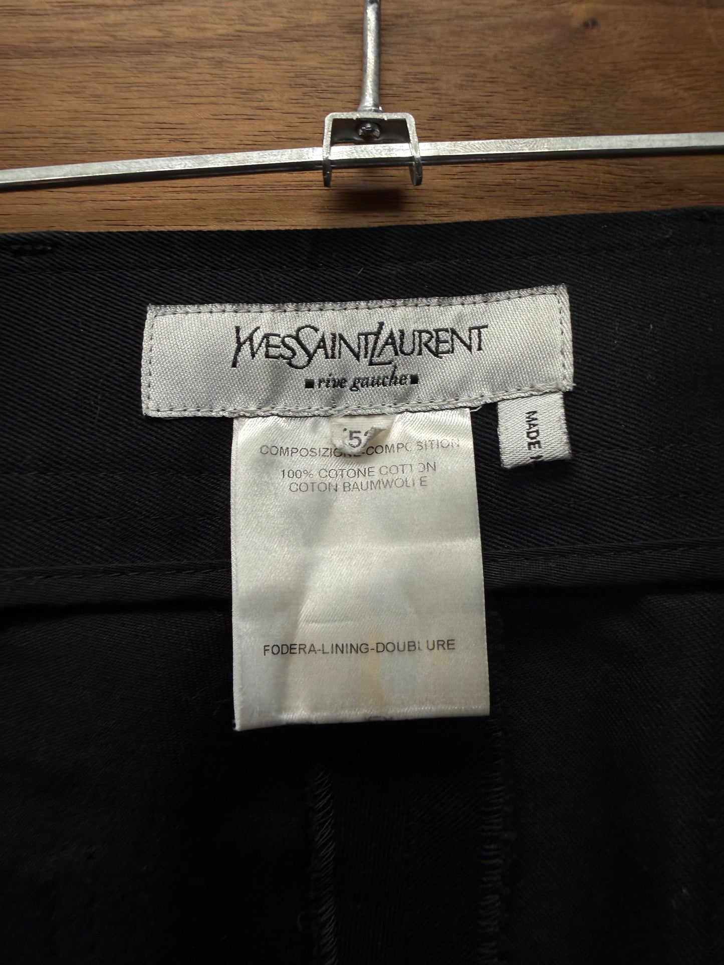 2000s Yves Saint Laurent Rive Gauche Slim Cut Flared Leg ‘Flap Pocket’ Trousers