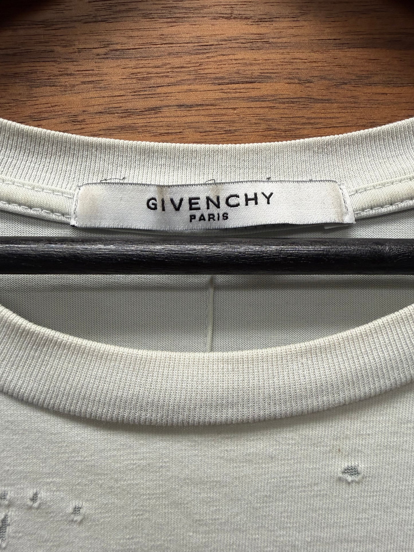 Givenchy Thrash Distressed  ‘Painter’ White Logo T-Shirt
