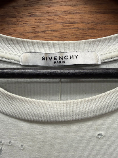 Givenchy Thrash Distressed  ‘Painter’ White Logo T-Shirt