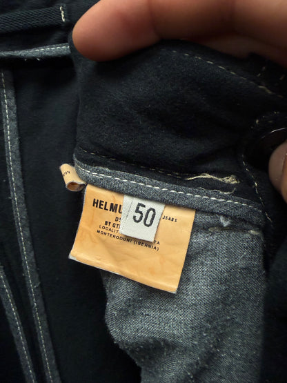 AW1999 Helmut Lang Runway Dark Blue Moleskin ‘Bondage’ Cargo Pants