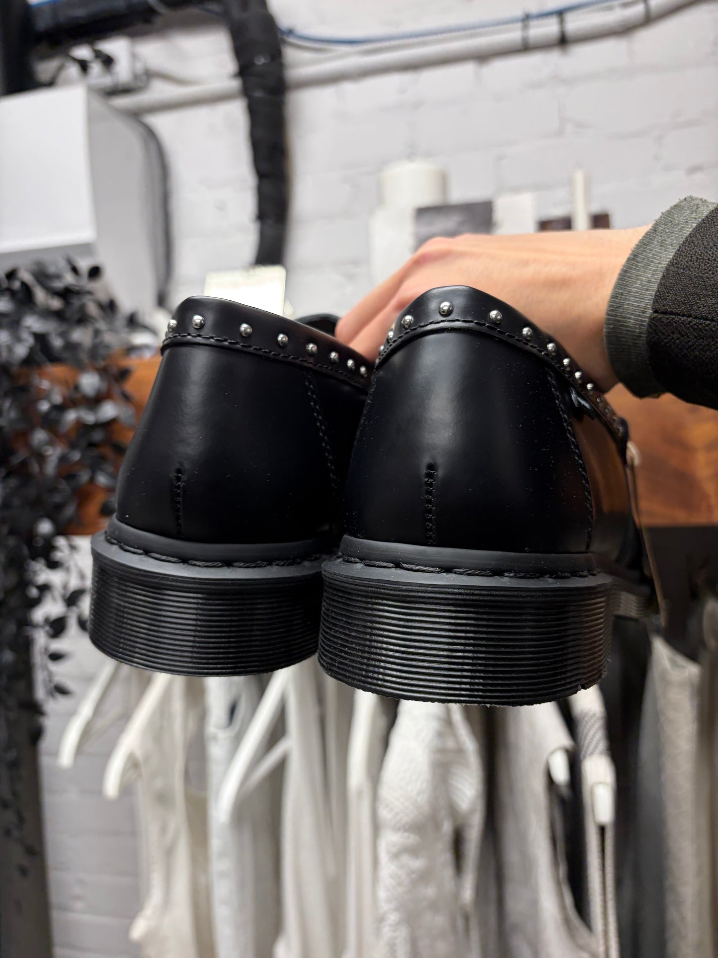 2025 Supreme x Doc Martens ‘Penton’ Studded Black Leather Loafers