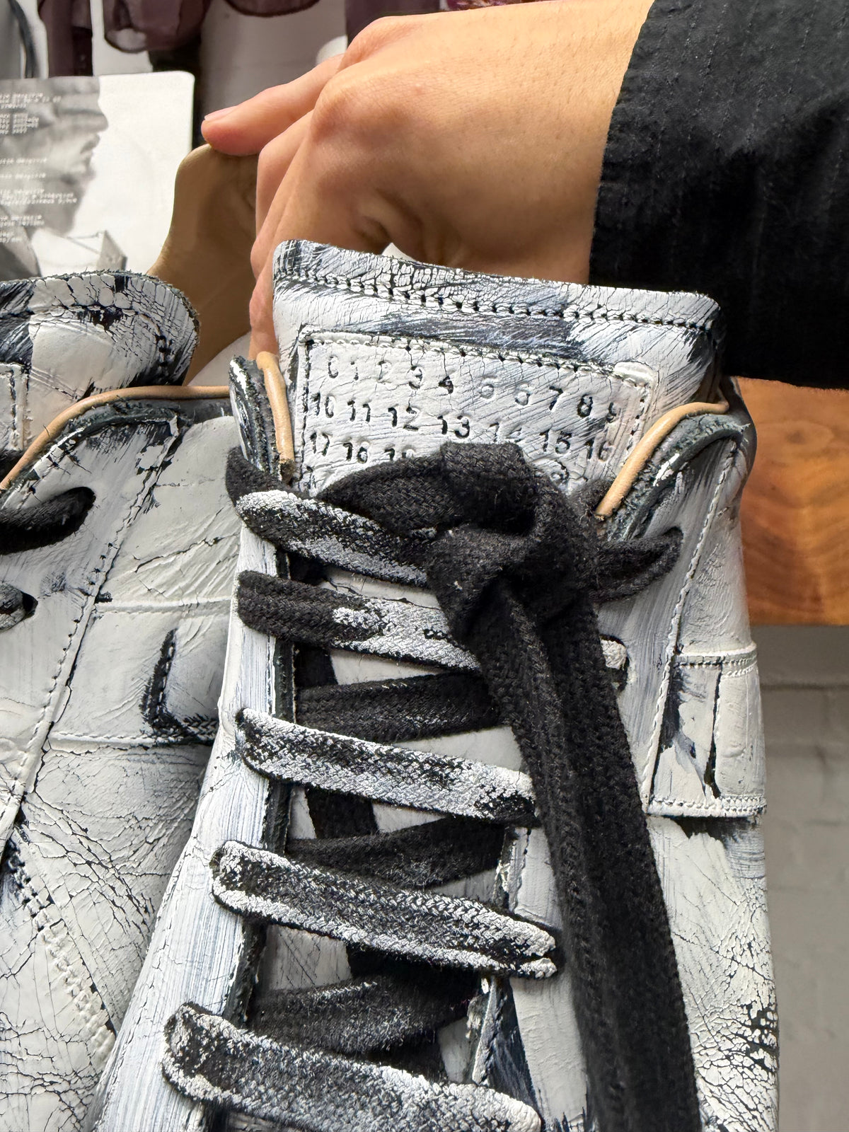 Maison Margiela ‘Painted White’ G.A.T. Leather Low Top Sneakers