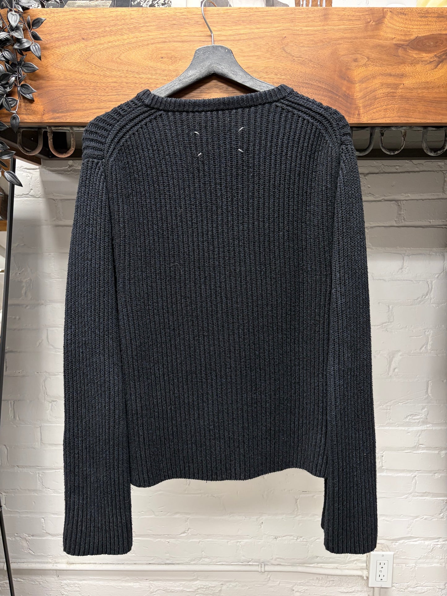 SS2017 Maison Margiela ‘Object Dyed’ Black Ribbed Wool Knit Sweater