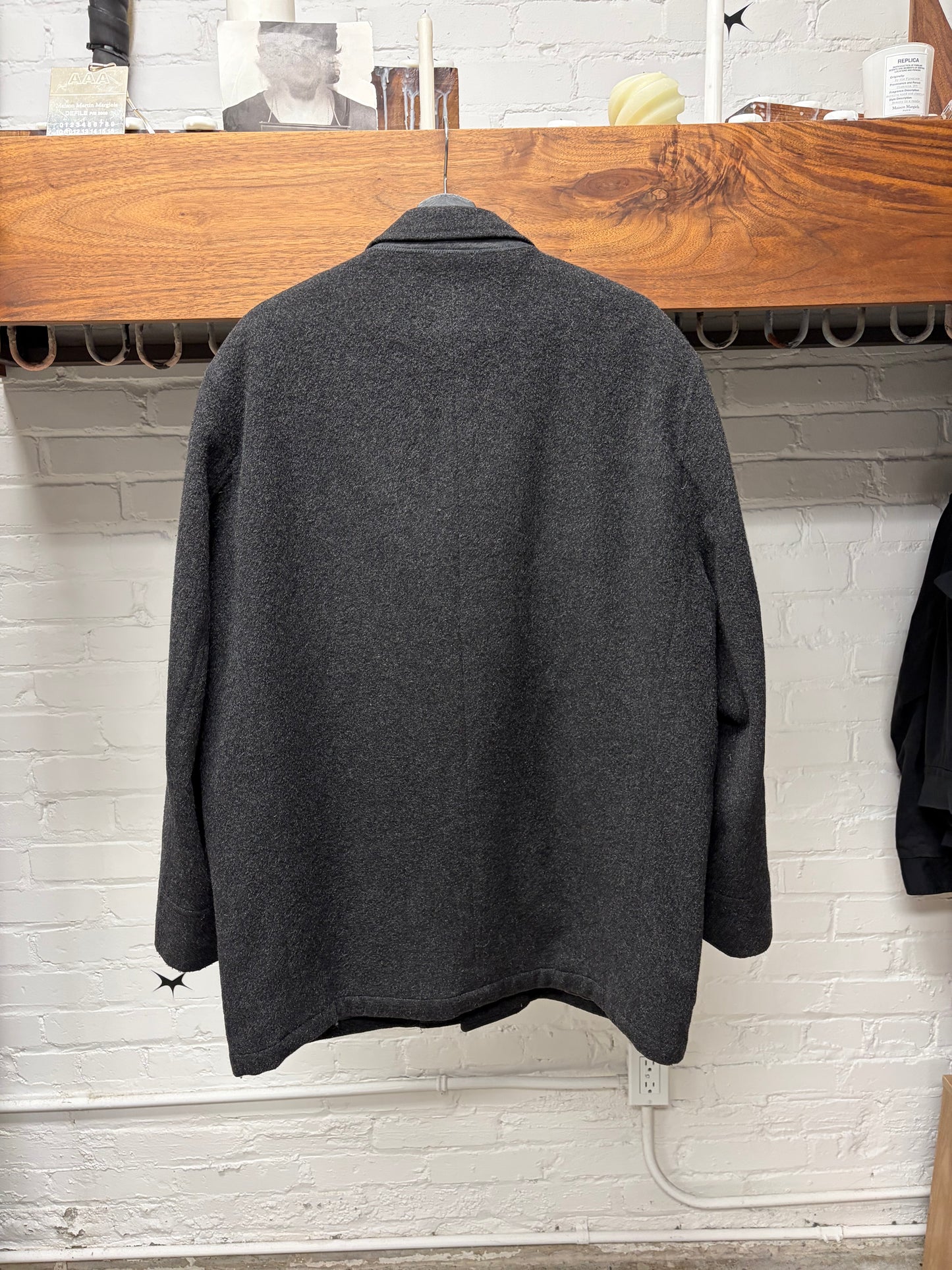 Vintage 90s Balenciaga Grey Wool Long Coat