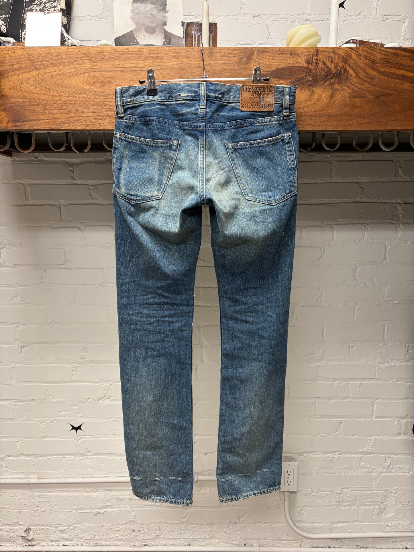 Hysteric Glamour Studded Blue ‘Patchwork’ Skinny Jeans
