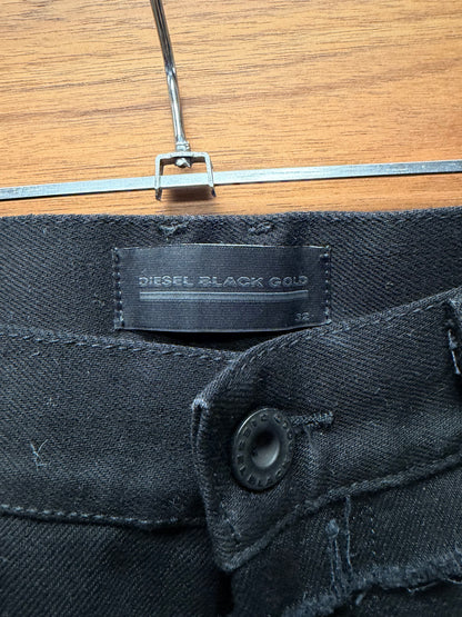 Diesel Black Gold ‘Hagi’ Raw Hem Distressed Black Skinny Jeans