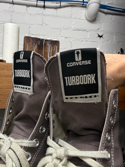 Rick Owens x Converse ‘TurboDRK’ Grey Canvas High Top Sneakers