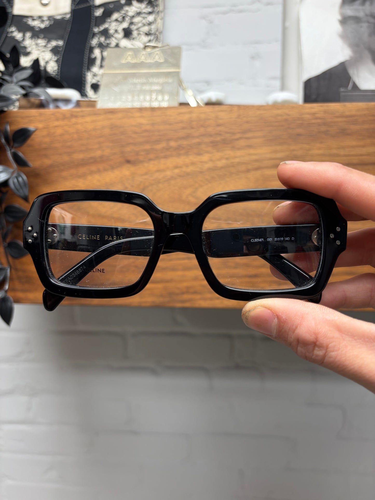 Celine ‘CL501471’ Boxy Rectangular Shape Black Optical Glasses