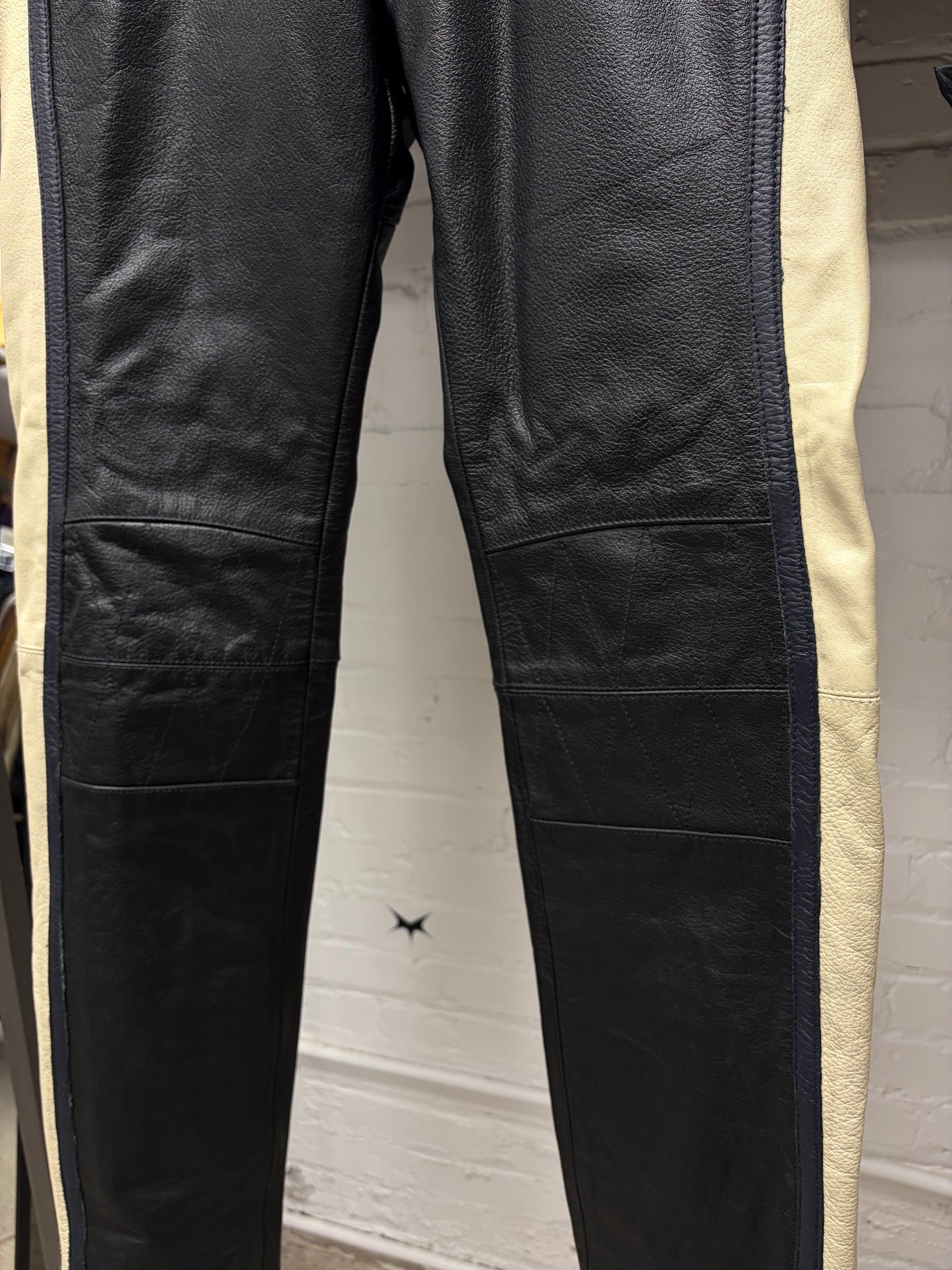 Yeezy Season 5 Calfskin Leather Skinny Biker Moto Pants