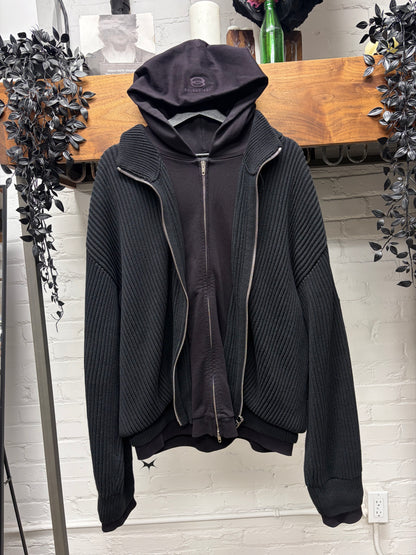 2023 Balenciaga ‘Unity Sports Logo’ Double Layered Ribbed Knit + Hoodie