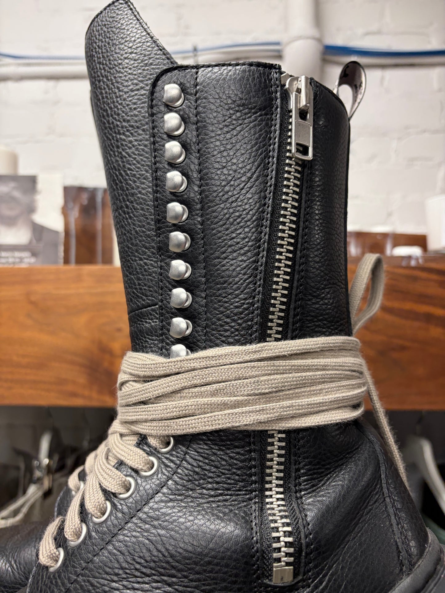 Rick Owens x Doc Martens ‘1918 DMXL’ Calf Length Leather Boots