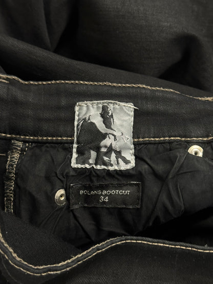 Rick Owens ‘Bolans’ Bootcut Waxed Black Flared Denim