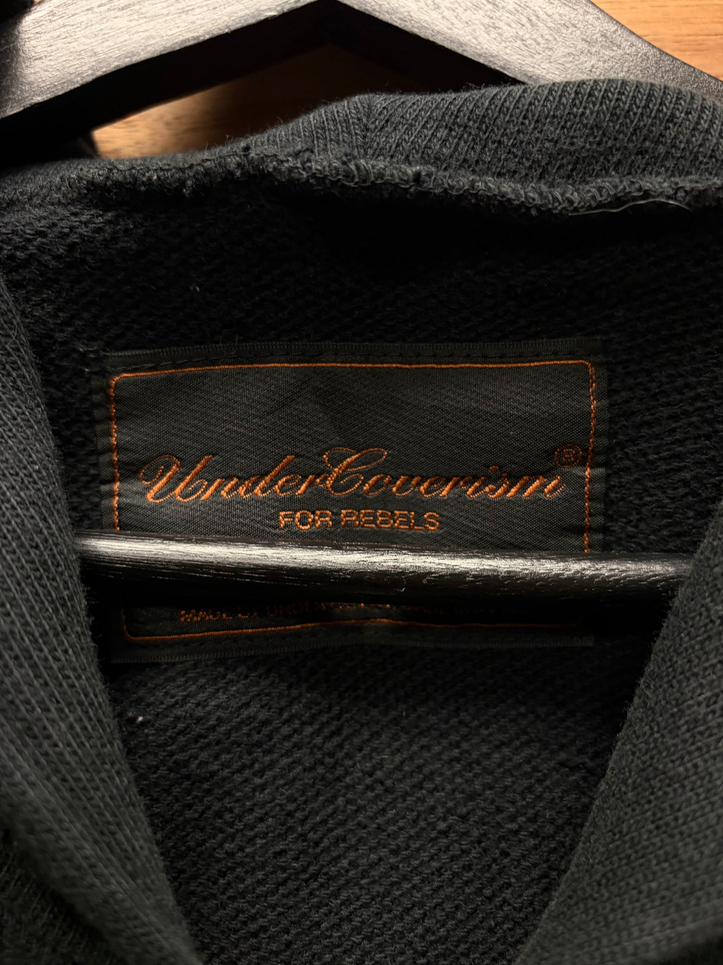 AW2003 Undercover ‘Paper Doll’ Thrash Distressed Hybrid Wool/Cotton Zip-Up Hoodie