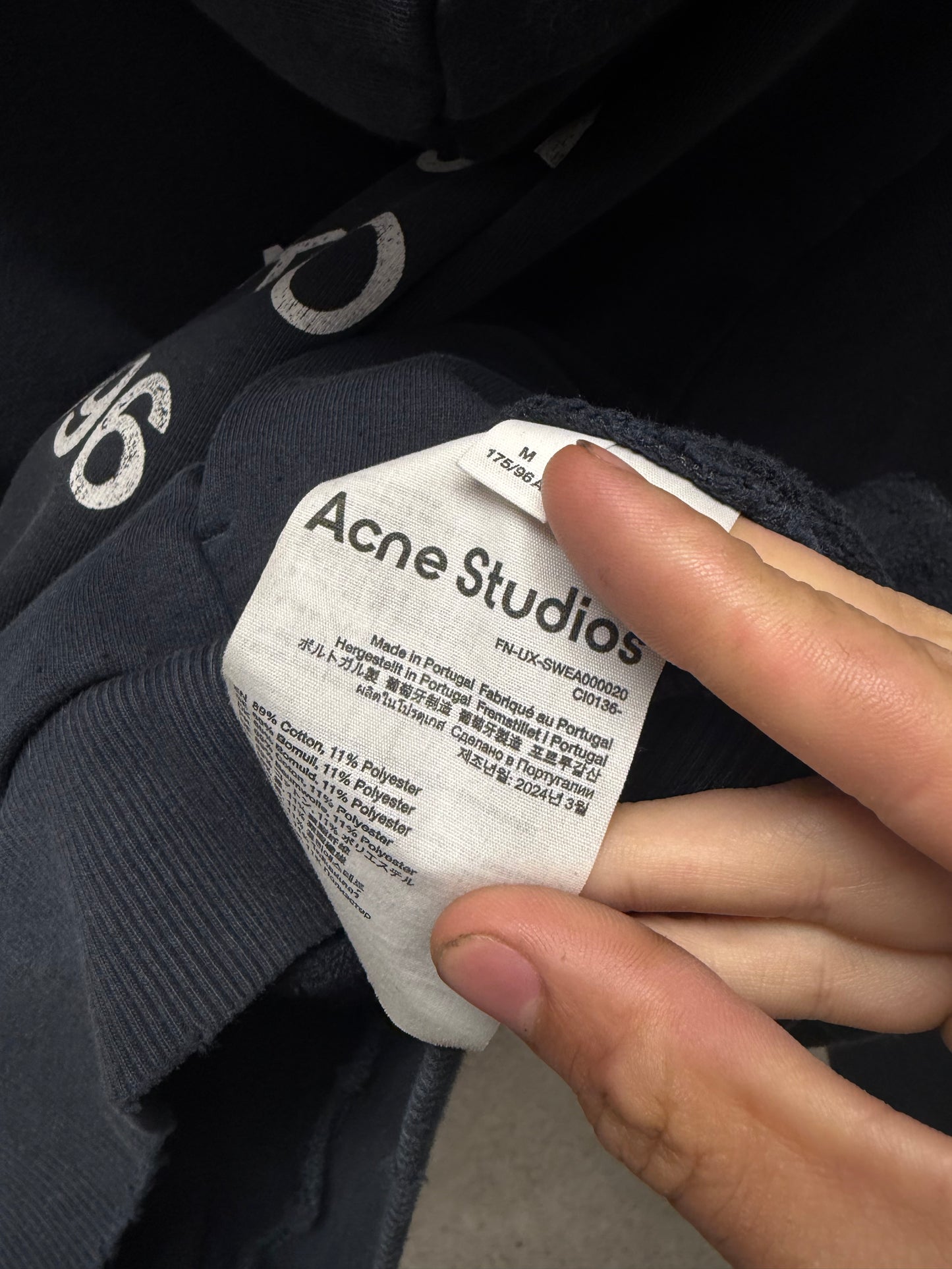 Acne Studios ‘Stockholm Logo’ Cotton Pullover Hoodie