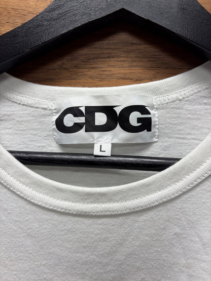 Comme Des Garçons ‘CDG’ Circular Logo White Graphic T-Shirt