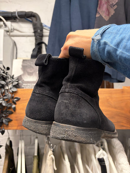 Dior Homme Crepe Sole Black Suede Pointed Toe Chelsea Boots