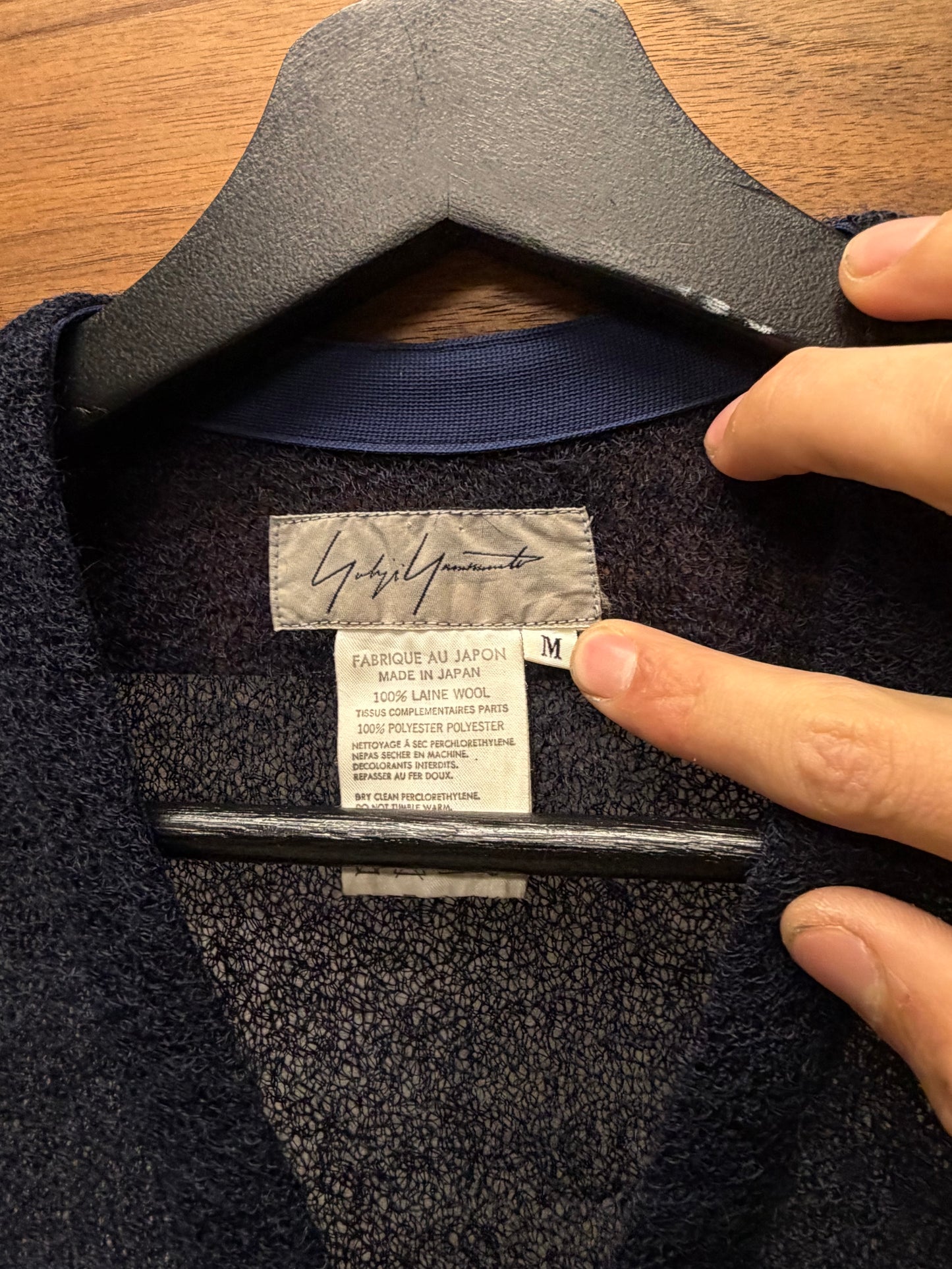 Yohji Yamamoto Navy Blue Wool Cardigan