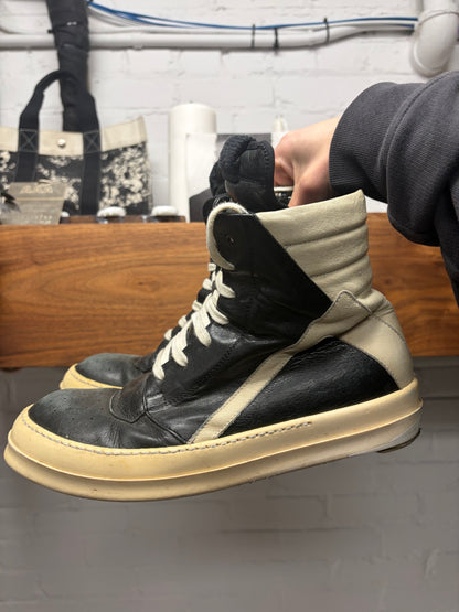 Rick Owens ‘Short Tongue’ Geobasket Black/Milk Sneakers