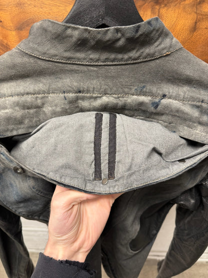 Rick Owens O&M Era ‘Slave’ Hybrid Denim Jacket with Leather Sleeves