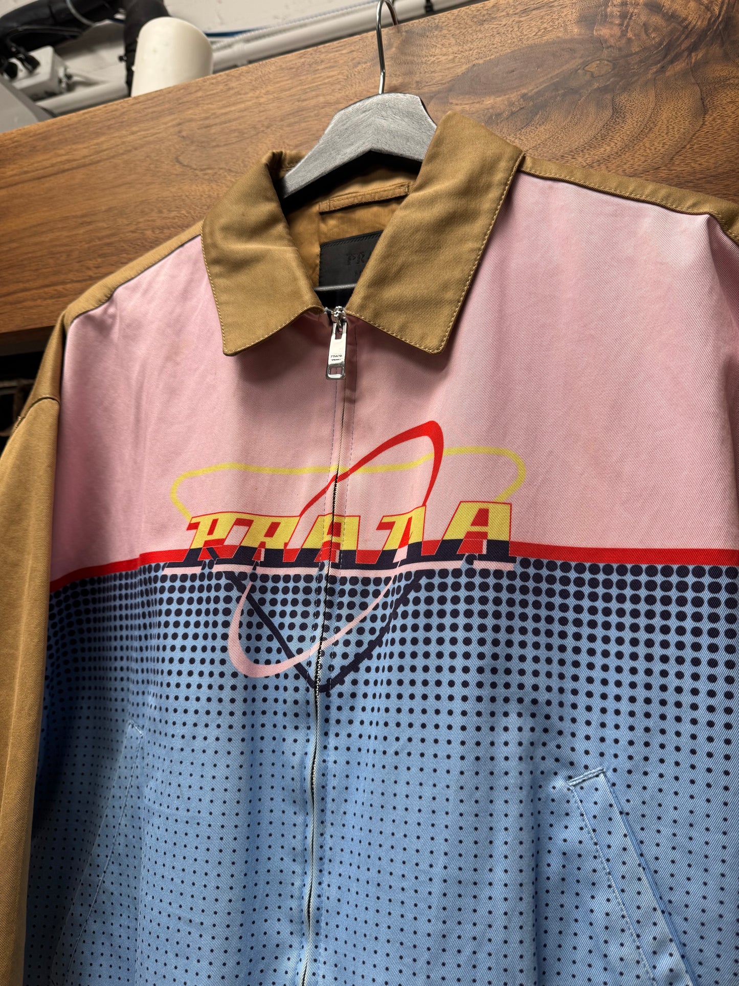 AW2020 Prada ‘Futuristic Logo’ Harrington Zip-Up Jacket