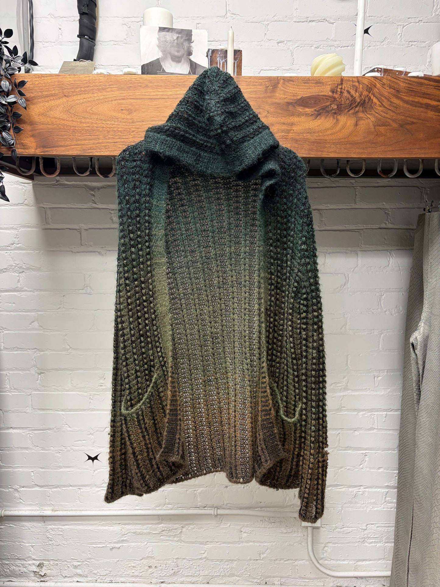 AW2020 Saint Laurent ‘Baja’ Gradient Knit Hooded Cardigan