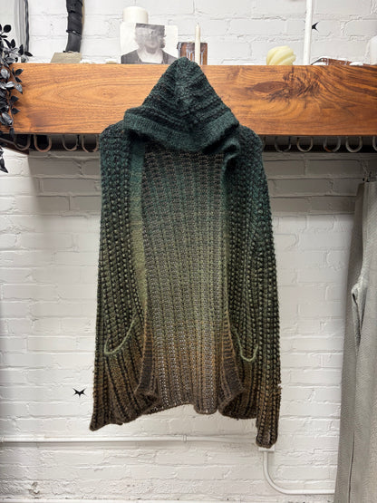 AW2020 Saint Laurent ‘Baja’ Gradient Knit Hooded Cardigan