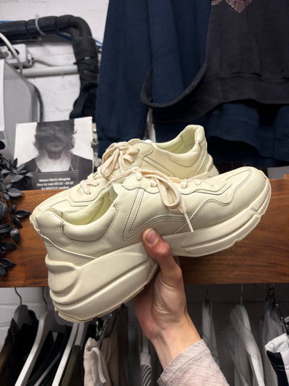 Gucci ‘Rhyton’ Wooster Cream White Low Top Leather Sneakers