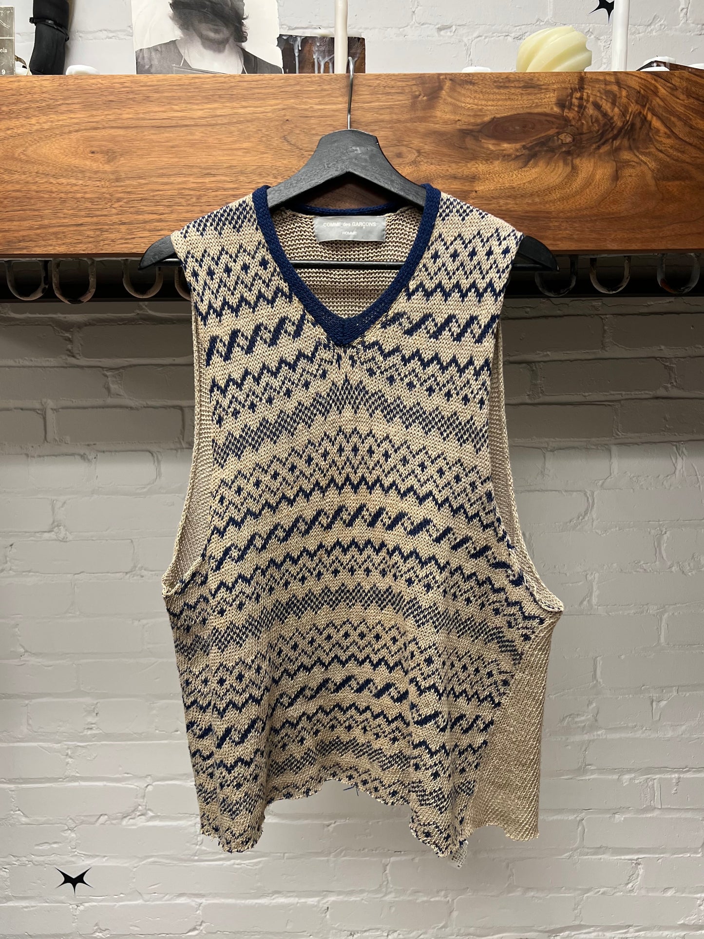 1997 Comme Des Garçons Homme Diamond Patterned Knit Vest