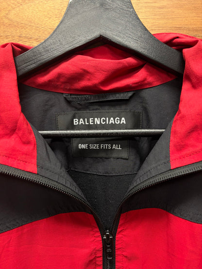 2020 Balenciaga ‘Sporty-B’ Black/Red Oversized Windbreaker