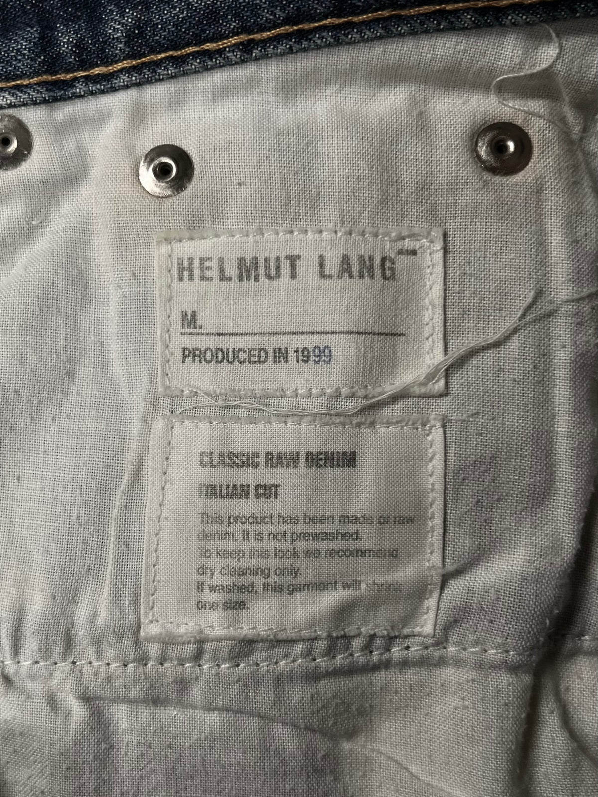Vintage 1999 Helmut Lang ‘Classic Raw Denim’ with Paint Splattering