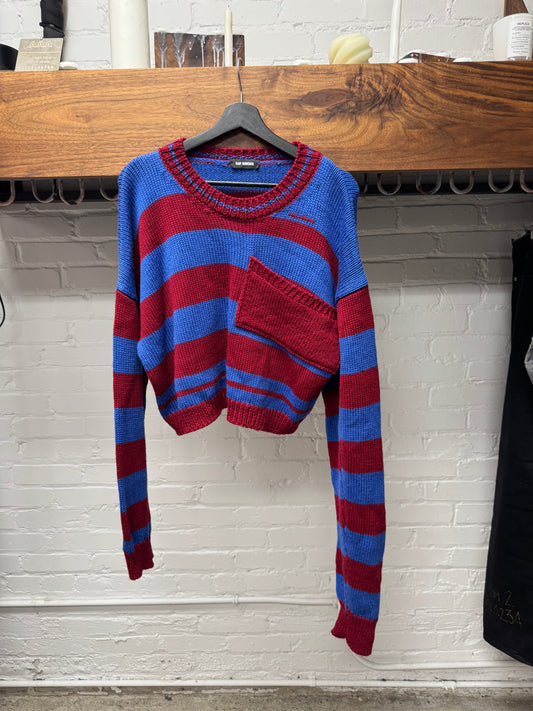 SS2017 Raf Simons ‘Disturted’ Oversized Striped Knit Sweater