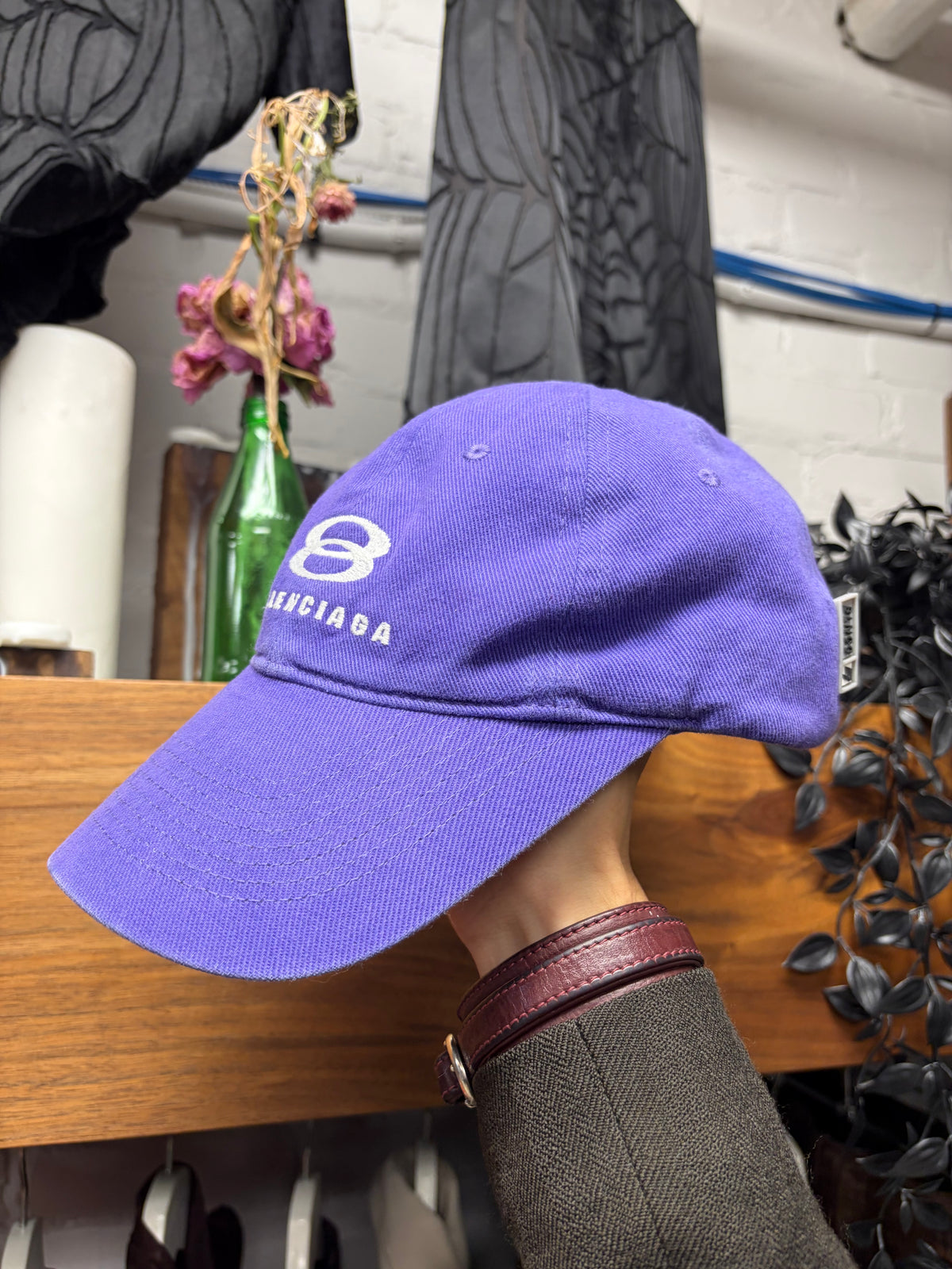 Balenciaga Purple ‘Unity’ Snowboard Logo Purple Strapback Baseball Cap