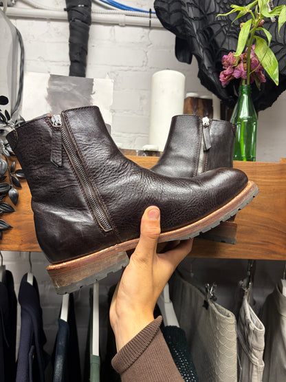 Our Legacy ‘Engine’ Dark Brown Leather Side-Zip Chelsea Boots
