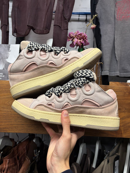 Lanvin Curb Jumbo Lace Low Top Padded Skate Sneakers