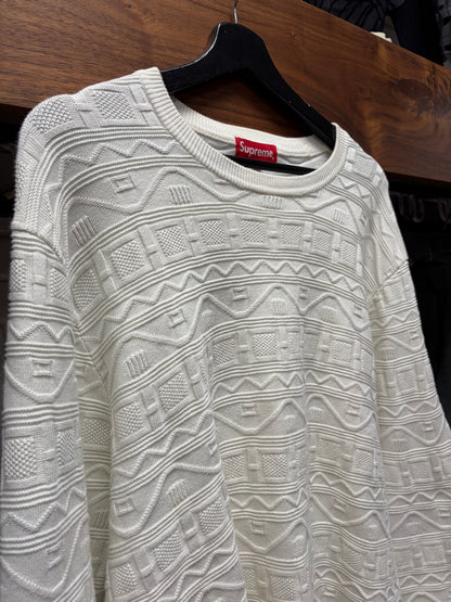 SS2014 Supreme Cream White ‘Jacquard’ Knit Sweater