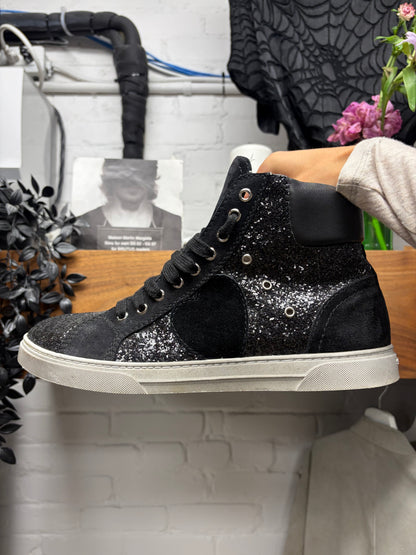 Saint Laurent ‘Bad Lieutenant’ Black Sequin Court High Top Sneakers