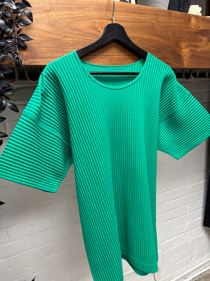 Issey Miyake ‘Homme Plisse’ Green Pleated T-Shirt