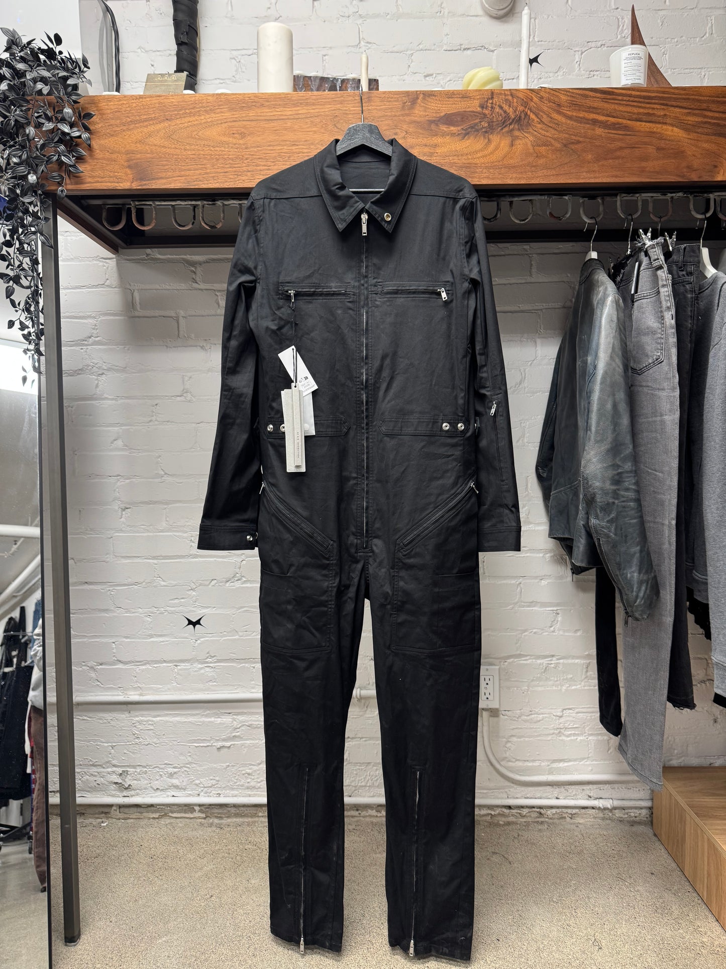 SS2025 Rick Owens ‘Hollywood’ Black Boiler Body-Suit
