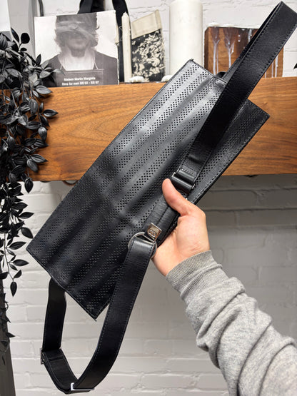 AW2009 Dior Homme Perforated Black Leather Sling Bag