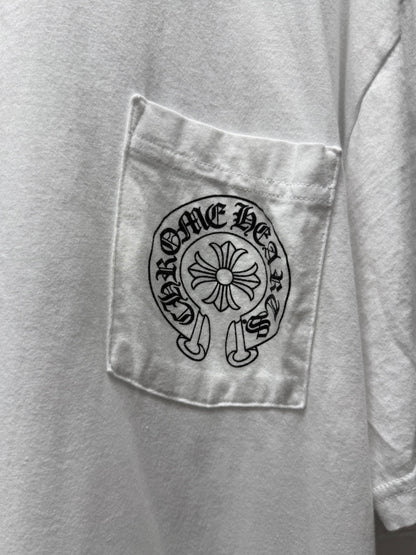 Chrome Hearts ‘Horseshoe’ Plus Cross Logo White Graphic T-Shirt