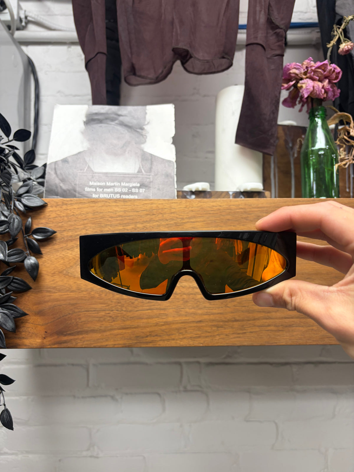 Rick Owens ‘Gene’ Black Sunglasses with Thermal Tinted Lenses