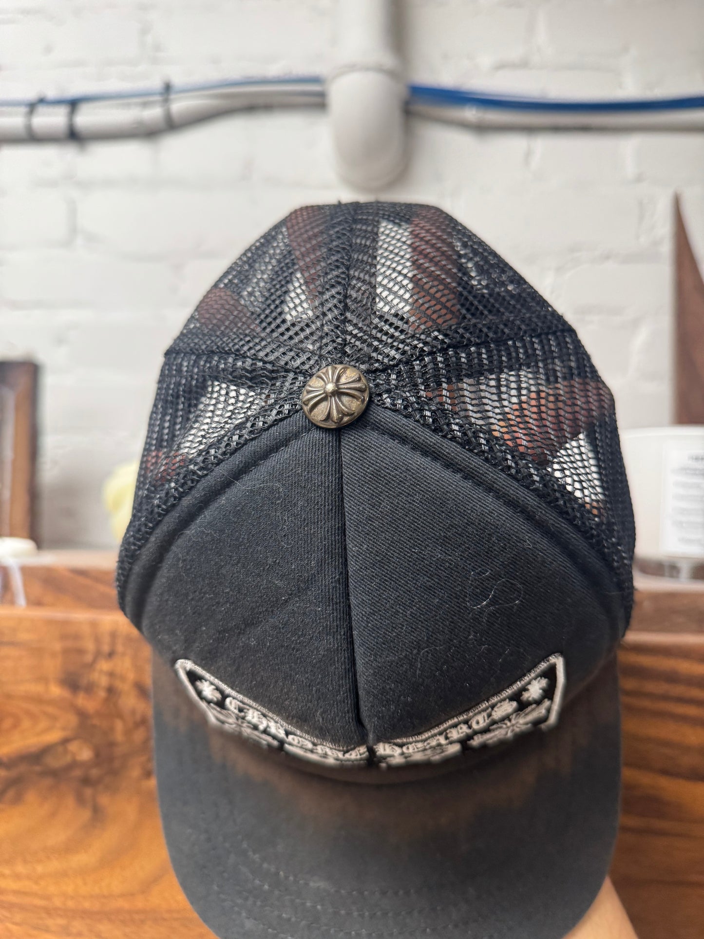 Chrome Hearts ‘Honolulu’ Black Mesh Trucker Hat