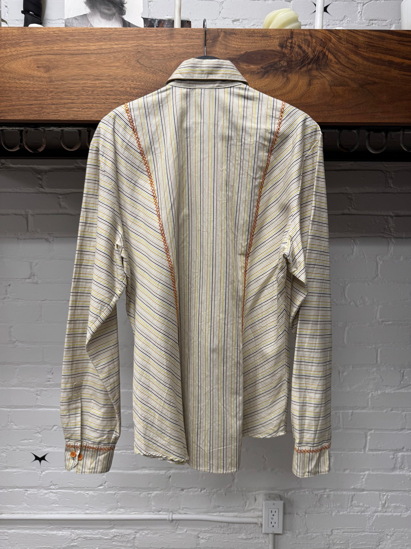 Vintage 90s Versace Jeans Couture Striped Button Down Shirt