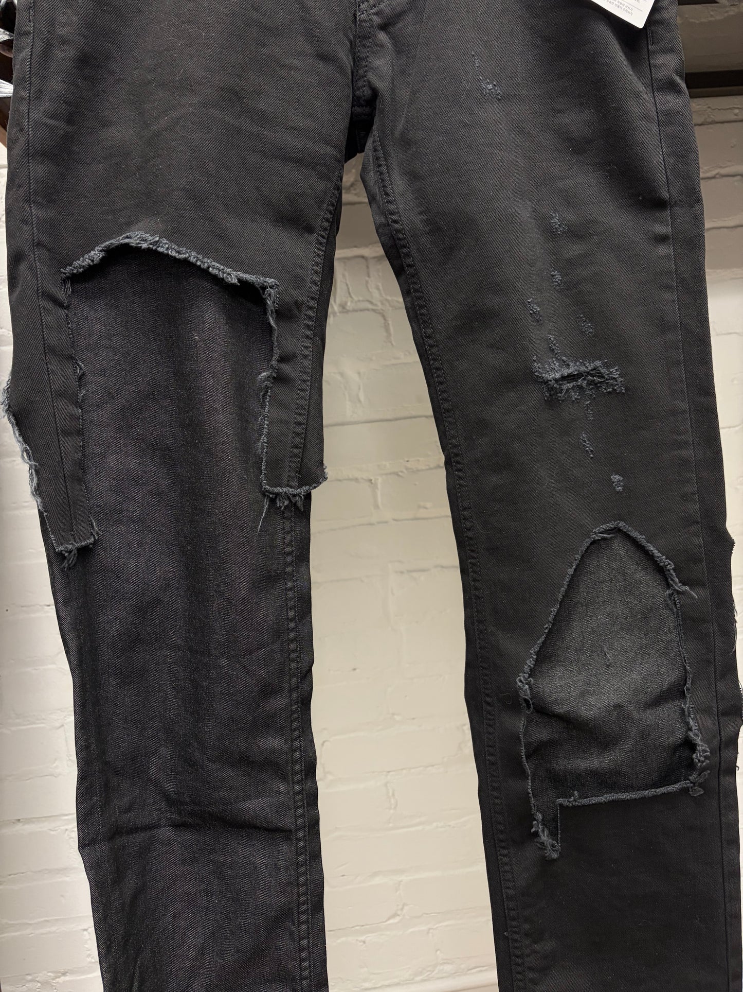 SS2023 Raf Simons Double Layered ‘Zombie’ Reconstructed Black Skinny Jeans