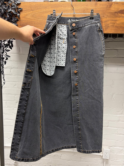 Vivienne Westwood ‘Orb Logo’ Dark Grey Denim Maxi Skirt