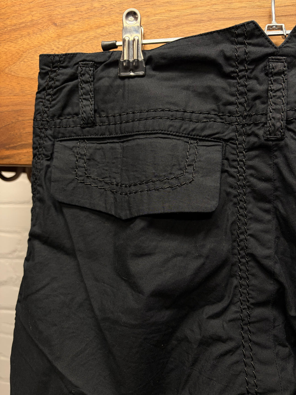 Comme Des Garçons Shirt ‘Double Seam’ Lightweight Black Cotton Cargo Pants