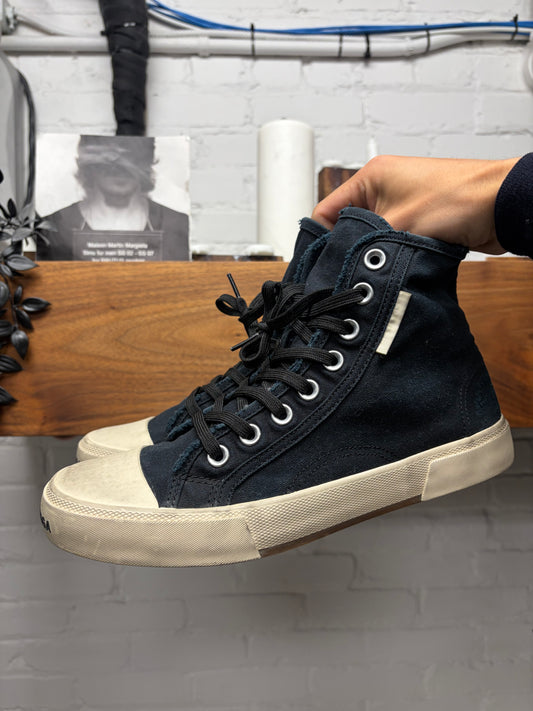 Balenciaga ‘Paris’ Black Canvas High Top Sneakers